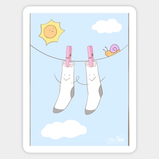 Happy Clean Socks on a Sunny Day Sticker